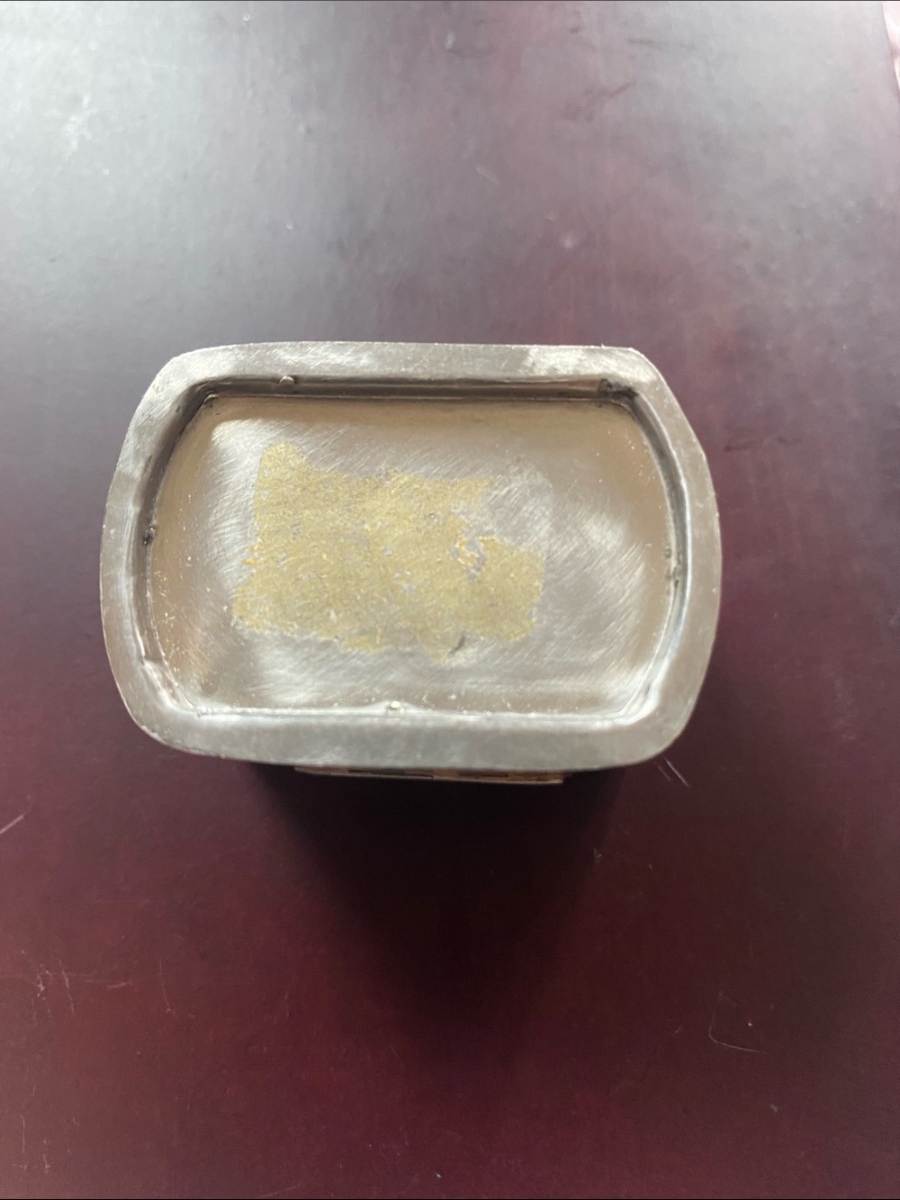 Checkerboard Mother-of-Pearl Trinket Box with Brass Fish Accent - Picture 3 of 4